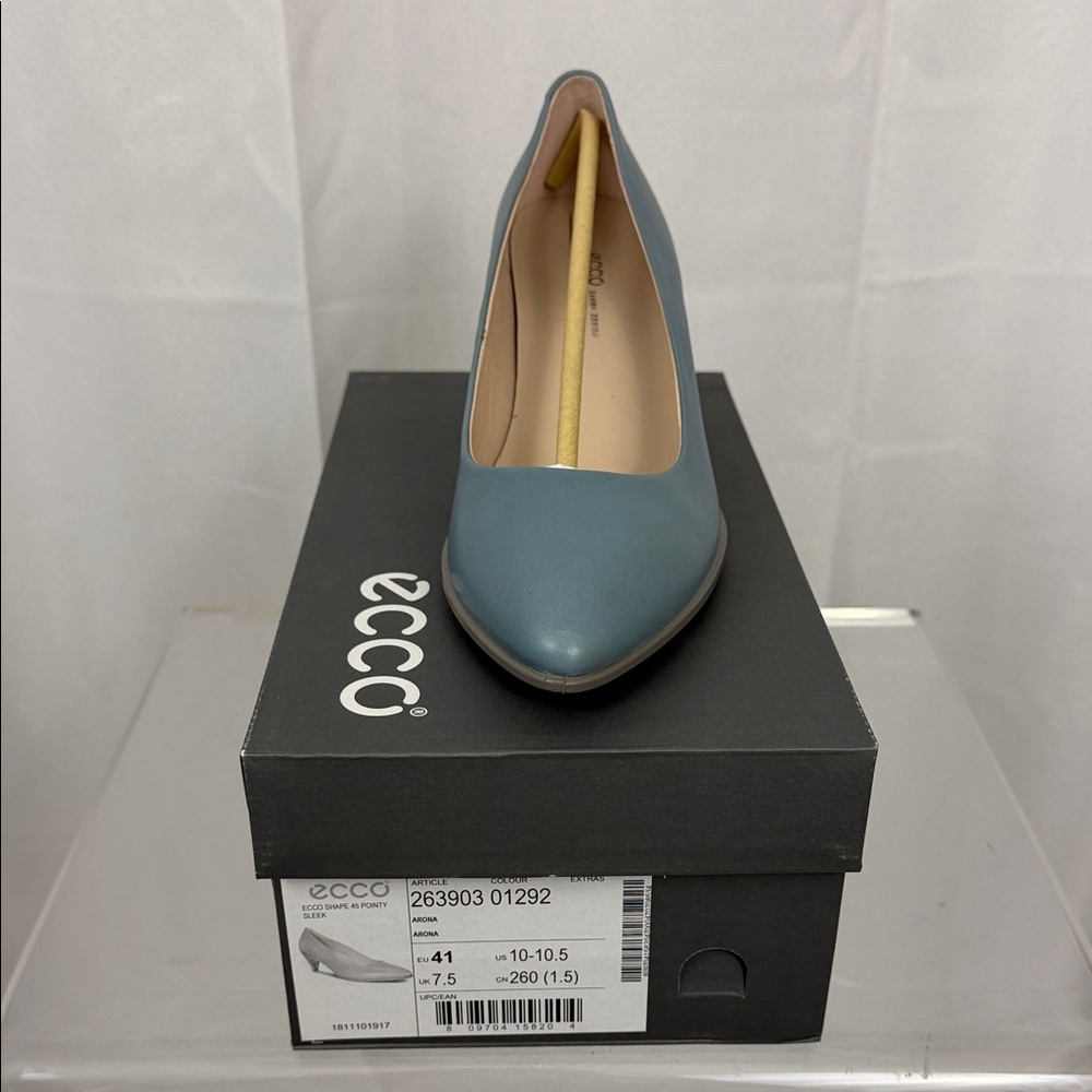 Ecco Women's Shape 45 Pointed Closed Toe Kitten Heel Steel Blue EU41/US 10-10.5 - Picture 9 of 9